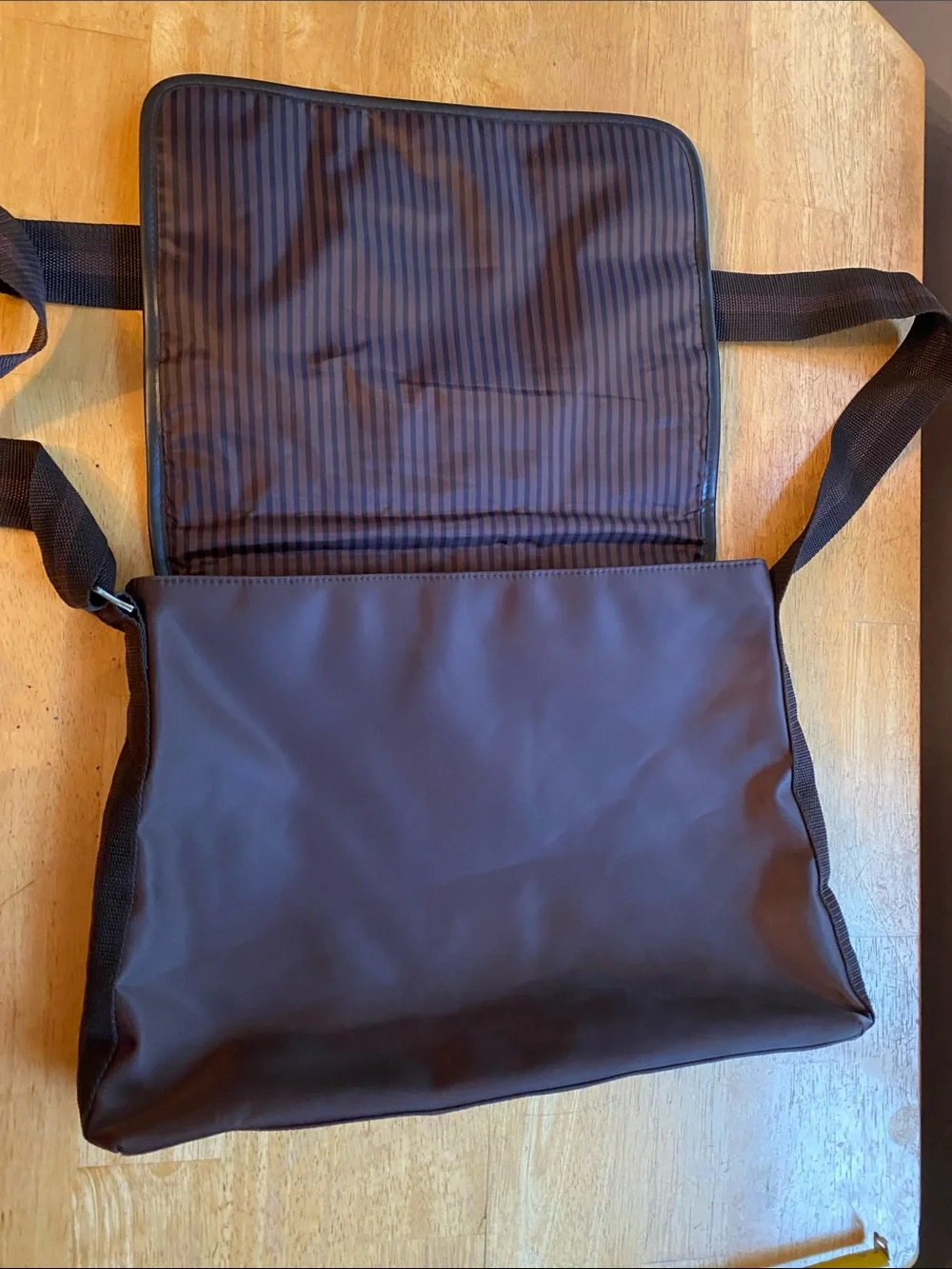 Givenchy Parfume Crossbody Nylon Messenger Bag Brown 15x11x3” like new